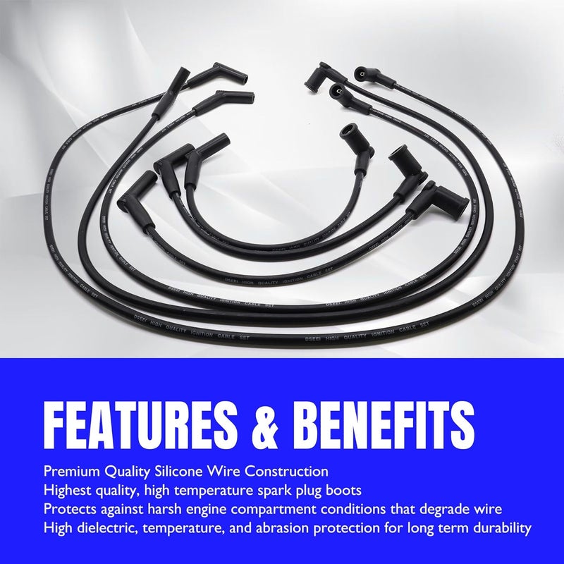 OXCANO 671-6108 Ignition Spark Plug Wires Set of 6 Compatible with Ford Mustang 2001 2002 2003 2004 V6 3.8L, Compatible with Mustang 2004 V6 3.9L-Petrol, 8MM - Image 2